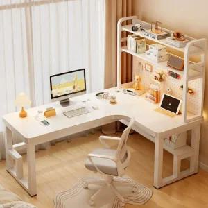 타공 책상 ㄱ자형 데스크 사무실 코너 철제 선반 공간활용 코너책상 기역자