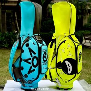 남성 골프 스탠드백 방수 대용량 PU 가죽 캐디백 단일 숄더백