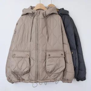 빅사이즈아우터 T128L 510 물결누빔퀄팅포켓점퍼 LY