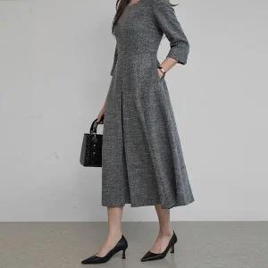 (뮬랑) M. 모스 스퀘어 훌 원피스 (2col)[드레스D0819I11]