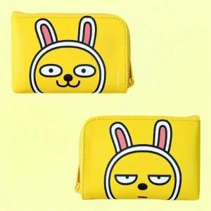 [콩심팥심]무지 카드지갑 양면 캐릭터 미니 동전지갑