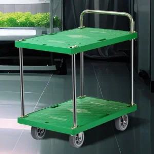 플라스틱스텐녹색 2단특대 가정용서빙카트 다용도카트 서빙카트 식당카트 이동식카트