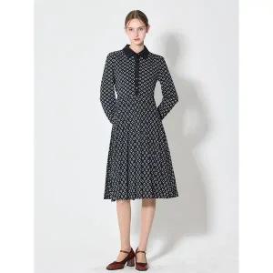 [르샵]배색카라 플리츠 프린트 원피스 택가격 159000원 _P408136131