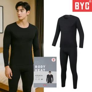 BYC 남성 내의 보디히트 심플 상하세트