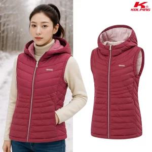 콜핑 여성 보온 웰론 등산 패딩 조끼 후드 일체형 2174VK589W