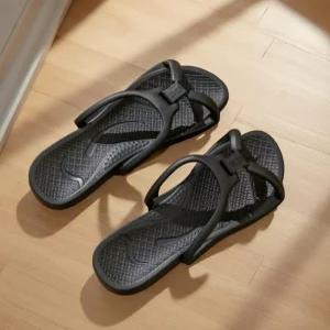 납작 슬리퍼 발등 낮은 화장실 호텔 욕실화 논슬립 슬리퍼 블랙