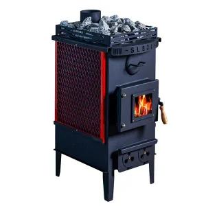 신일금속 화목난로 습식 사우나 칼라 사각난로 SL-501 망부착 장작 캠팽 야외 25형