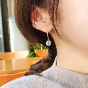 [바이진주리본] 실버925 핑크골드 큐빅 은귀걸이SE