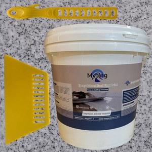 실내외용 에폭시 컬러 샌드 플로어 페인트, 페인트 고광택 대리석 효과 코팅, 내마모성 및 미끄럼 방지 셀프 레벨링 코팅 라이트 그레이 176OZ(5KG)