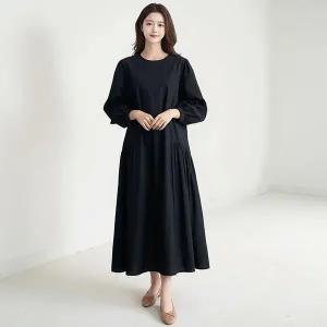 [헬리꽁땡]벌룬라인주름롱원피스 캐주얼원피스 니트원피스 엄마옷 임산부봄원피스 가을원피.._P408264037