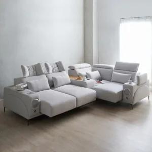 미노 모션소파 전동 리클라이너 5인용 코너형 패브릭 고급형 (콘솔박스 일반형 포함) 풀세트