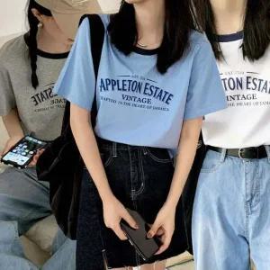 셔츠 베이직 티 세미 라운드 예쁜 여름