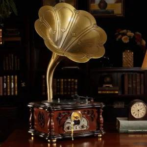 턴테이블 나팔 축음기 LP 탁상형 플레이어 레코드 감성