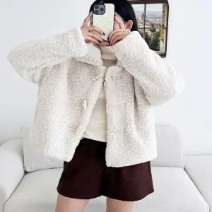 여성 2컬러 양털 뽀글이 누빔 안감 떡볶이 코트 점퍼 (WFGERE1)