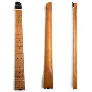 헤드리스 일렉트릭 기타 넥 - 구운 메이플 24 프렛, 블랙 메탈 잠금 너트, 56mm 힐, 42mm 스트링 폭 스트랜드버그, 키젤, 스타인버거와 호환 가능