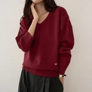 [제작] 어텀데이 루즈핏 브이넥 니트 84005 빅사이즈 여성의류
