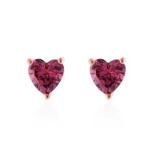 [엘렌쥬얼리]14K 로돌라이트 하트 큐빅 금 피어싱