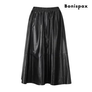 [보니스팍스](신세계 사우스시티)글램 플레어 페이크 레더 스커트 (XPASK004M0)