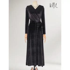 [하프클럽/윈]UNE럭셔리벨벳 드레시원피스