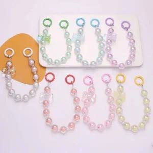 이중 고리 스트랩 폰줄  플립 핸드폰 구슬 비즈