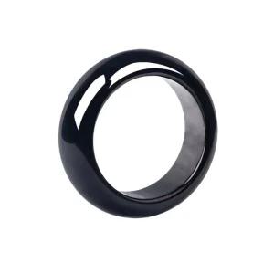 천연 흑요석반지 남녀 고급 풍수 옥반지 커플링 차차실버 예물 링 은반지 우신 커플 원석 남녀공용