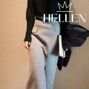 [헬렌] 오피스룩 H라인 미디 스커트 스핀미디스커트 H-309