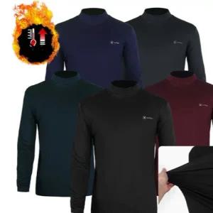 남성 기능성 티셔츠 약기모 반목 스판 남자 기능성 티셔츠 겨울 이너웨어 운동복 내복 상의 등산 골프