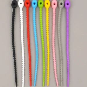 [6개묶음] 타이 스트랩 1P 다목적 실리콘 케이블타이 전선정리