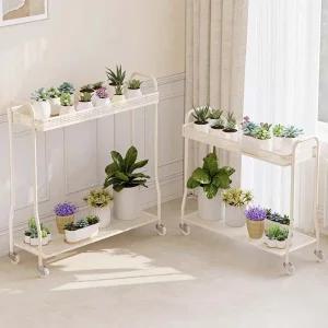 2단 식물 진열대 다육이 선반 꽃 거실 이동식 식물정리선반 다육이정리선반 인테리어 받침대