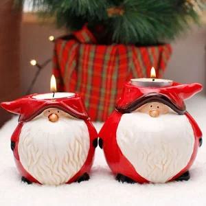 [콩심팥심]산타 촛대 귀여운 장식 인형 티라이트 홀더 받침대 빈티지촛대