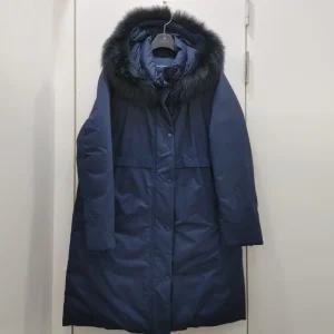 [행복한백화점][올포유]겨울 여성 프리미엄 폭스 후드탈착 온라인 특가 구스 다운 점퍼(네이비) ALDJM--A21