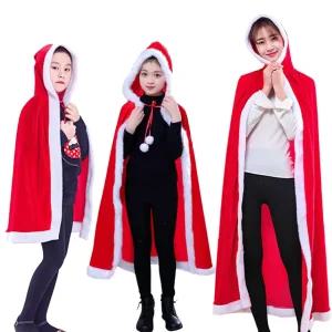 크리스마스 산타망토 어린이 성인 산타옷 코스튬 의상 케이프 빨간 망토 커플 패밀리룩