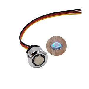 HAMRVL LED 디머 스위치 DC 12V 터치 스위치 켜기/끄기 디머 스텝리스 디밍 스위치, 5-24V LED 라이트 스트립 밝기 조절기로 17mm/0.67인치 장착 구멍(터치 디머 A)에 적합