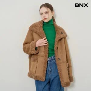 [롯데백화점]비엔엑스 양털 하이넥 리버시블 무스탕 자켓 (BX4JK008L0)