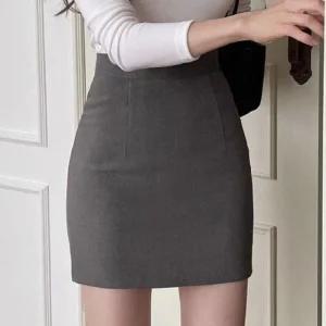여성 치마 정장 기본 스커트 베이직 하이웨스트 미니