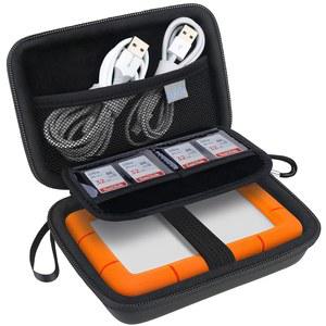 LaCie R ed Mini/R Thunderbolt USB 3.0 2.0 USB-C 외장 하드 드라이브 휴대용 Lacdo 케이스 1TB 2TB 4TB 5TB EVA 충격 방지 보호 보관 홀더 여행 가방, 블랙