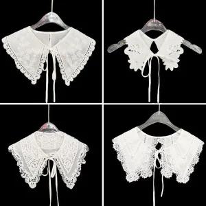 [콩심팥심]여자 레이스 페이크카라 넥케이프 이너셔츠 레이어드