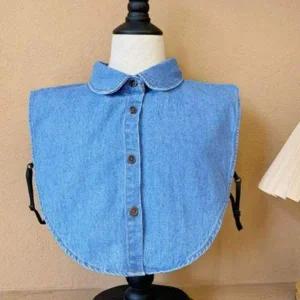 [콩심팥심]페이크 카라 데일리 넥케이프 레이어드 클래식 데님