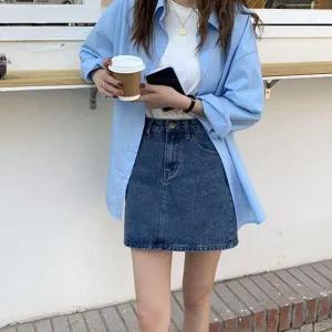 [하프클럽/]2컬러 데님 미니스커트 청치마 데님스커트 청스커트