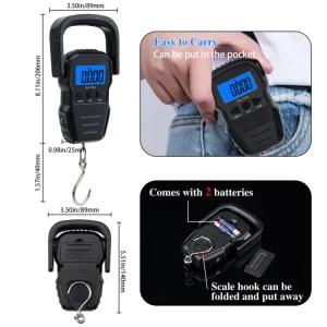 전자 디스플측정 행잉 테이프 낚시 밸런스디지털 체중계 110lb/50kg 백라이트 L