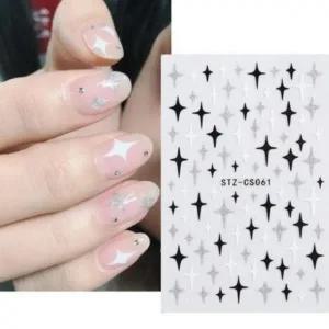 4종 도형 네일 스티커 반짝블링 붙이는 손톱 꾸미기 재료 붙이는 젤 케어세트 풀팁 스티커 네일 손톱