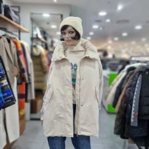 베네통/애플아울렛/인타르시아 니트 소매 중기장 구스 패딩/BAPD60461