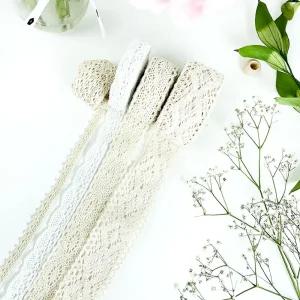 포장끈 면레이스 레이스원단 코튼 마크라메도어벨 포장 망사 리본 끈 쉬폰 토숀 공예