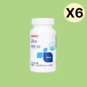 GNC 아연 30 글루콘산아연 대용량  100정 X6