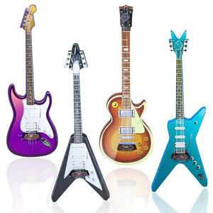 4Pcs 미니 기타 1:12 미니어처 기타 베이스 모델 나무 미니어처 악기 작은 전기 기타 베이스 디스플레이 장식품 인형의 집 액세서리, 미니 음악실