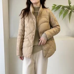 오리털 100% 덕다운 여성경량패딩 가을 겨울 여성 패딩 점퍼 오리털 숏패딩 코트