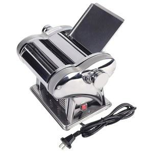 전기 반죽 롤러 시터, 135w 스테인리스 스틸 자동 면 파스타 메이커 기계 6두께 손잡이 스파게티 압착기 상업용 및 가정용 (110V)