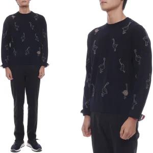 [톰브라운]25FW 남성 구스 인타르시아 울 니트 (MKA558A Y1051 415 25F)