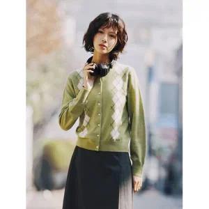 매장정품 탑텐 TOPTEN 여성) 메리노울 블렌드 아가일 가디건_MSF4EC2922 MSF4EC2922 439415