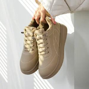 퍼안감 미오네 경량 지퍼 털 운동화 4cm